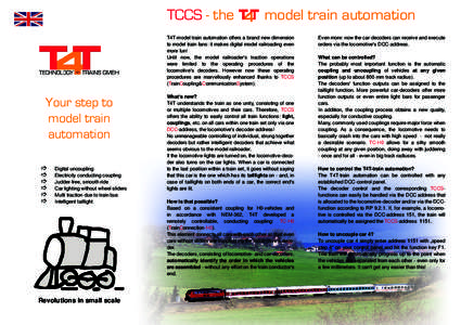 TCCS - the  model train automation T4T-model train automation offers a brand new dimension to model train fans: it makes digital model railroading even