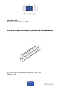 European Union / Europe / Trade /  Development and Cooperation Agreement / Euro / South Africa / Economic Partnership Agreements / Foreign trade of South Africa / G20 nations / International relations / Economy of the European Union
