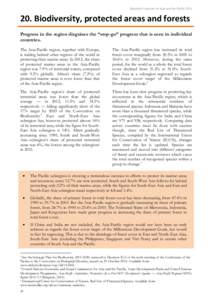 Statistical Yearbook for Asia and the Pacific[removed]Biodiversity, protected areas and forests Progress in the region disguises the “stop-go” progress that is seen in individual countries. The Asia-Pacific region,