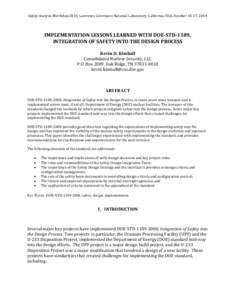 Software engineering / Software quality / Hazard analysis / Occupational safety and health / Systems science / Lawrence Livermore National Laboratory / Systems engineering process / Software development process / Systems engineering / Avionics / Science