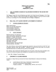 7A PINOLE CITY COUNCIL MINUTES FEBRUARY 3, 2015 1.