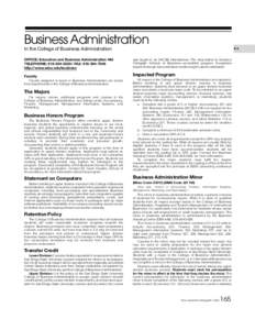 Business Administration In the College of Business Administration OFFICE: Education and Business Administration 448 TELEPHONE: FAX: http://www.sdsu.edu/business Faculty