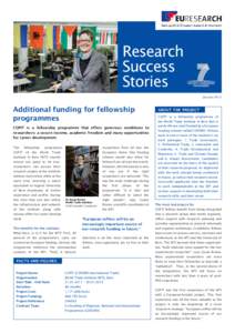Research Success Stories JanuaryAdditional funding for fellowship