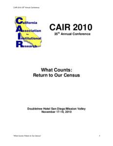 th  CAIRAnnual Conference CAIR 2010 35th Annual Conference