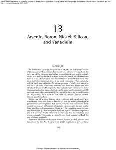 Dietary Reference Intakes for Vitamin A, Vitamin K, Arsenic, Boron, Chromium, Copper, Iodine, Iron, Manganese, Molybdenum, Nickel, Silicon, Vanadium, and Zinc http://www.nap.edu/catalog[removed]html 13 Arsenic, Boron, Nick