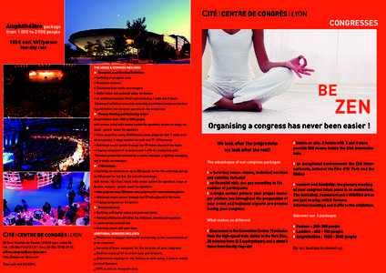 CONGRESSES  Amphithéâtre package fromtopeople 155 € excl. VAT/person two-day rate