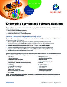 BROCHURE  Engineering Services  Engineering Services and Software Solutions