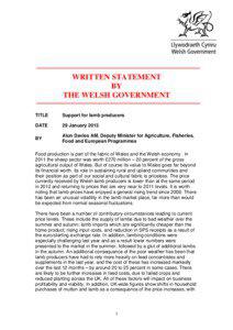 WRITTEN STATEMENT BY THE WELSH GOVERNMENT