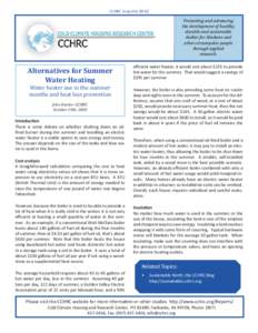 CCHRC Snapshot[removed]Promoting and advancing the development of healthy, durable and sustainable shelter for Alaskans and