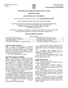 MIOSHA-STD[removed]Pages For further information Ph: [removed]www.michigan.gov/mioshastandards