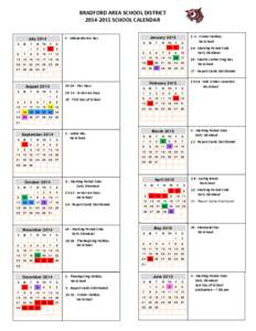 BRADFORD AREA SCHOOL DISTRICT[removed]SCHOOL CALENDAR S  6