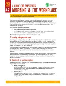 F42 Migraine & the Workplace - A Guide for Employees