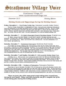 Strathmoor Village Voice Strathmoor Village, KY www.cityofstrathmoorvillage.com December[removed]Holiday Edition