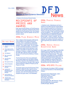 FA L L[removed]DFD News  Division of Fluid Dynamics Newsletter
