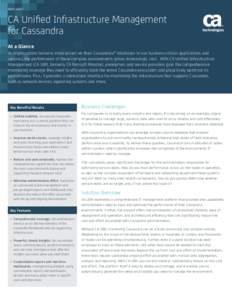 DATA SHEET  CA Unified Infrastructure Management for Cassandra At a Glance