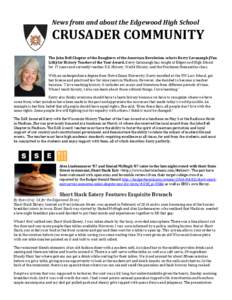    News  from  and  about  the  Edgewood  High  School   CRUSADER  COMMUNITY     