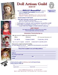 Doll Artisan Guild SIGN UP Receive √