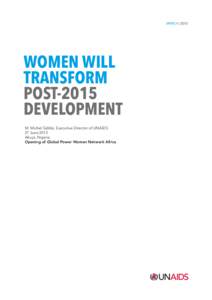 speech | 2013  Women will transform post-2015 development