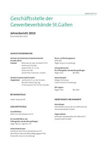 WIRTSCHAFT 5  Geschäftsstelle der Gewerbeverbände St.Gallen JahresberichtStand Dezember 2010)