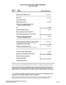 Fiscal Year 2015 Career Ladder Calculation A.R.S. § [removed]Entity ID: CTD: