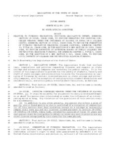 LEGISLATURE OF THE STATE OF IDAHO Sixty-second Legislature Second Regular SessionIN THE SENATE SENATE BILL NOBY STATE AFFAIRS COMMITTEE