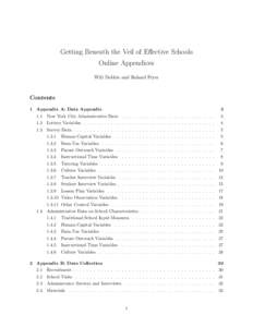 Getting Beneath the Veil of Effective Schools Online Appendices Will Dobbie and Roland Fryer Contents 1 Appendix A: Data Appendix