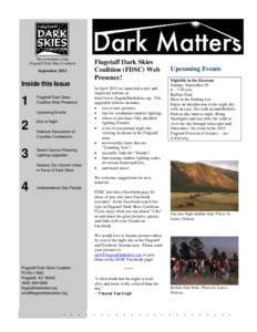 ****  The newsletter of the Flagstaff Dark Skies Coalition  September 2013