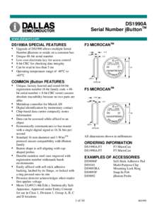 DS1990A Serial Number iButtonTM www.dalsemi.com F3 MICROCANTM