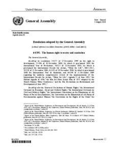 United Nations  A/RES[removed]Distr.: General 3 August 2010