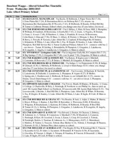 Busabout  - Altered School Bus Timetable