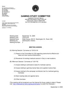 Members Sen. Luke Kenley, Co-Chairperson Rep. William Crawford, Co-Chairperson Sen. Ron Alting Sen. John Broden Sen. Robert Deig