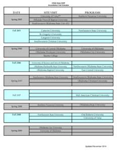 OEQA State/CAEP Accreditation Visit Schedule DATE Spring 2015