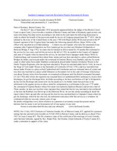 Southern Campaign American Revolution Pension Statements & Rosters Pension Application of Lewis Goodin (Gooden) W2608 Transcribed and annotated by C. Leon Harris. Charlotta Goodin