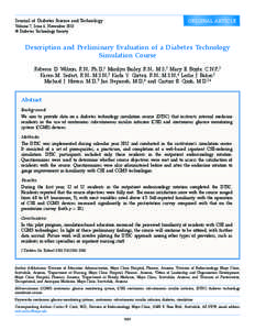 Journal of Diabetes Science and Technology  ORIGINAL ARTICLE Volume 7, Issue 6, November 2013 © Diabetes Technology Society