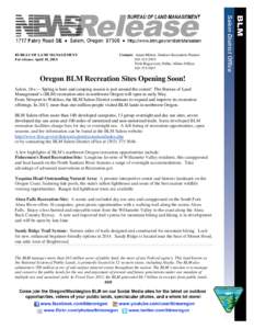 Oregon BLM Recreation Sites Opening Soon!