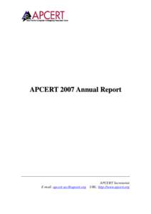 Activity Reports from APCERT Members