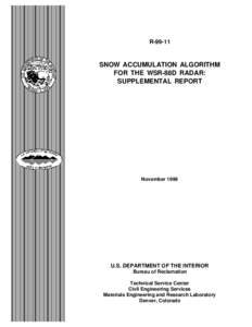 R[removed]SNOW ACCUMULATION ALGORITHM FOR THE WSR-88D RADAR: SUPPLEMENTAL REPORT
