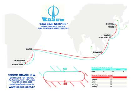 “ESA LINE SERVICE”  SHANGHAI BRAZIL / FAR EAST / BRAZIL FULL CONTAINER WEEKLY SERVICE