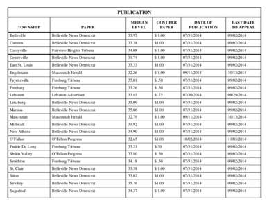 PUBLICATION TOWNSHIP PAPER  MEDIAN