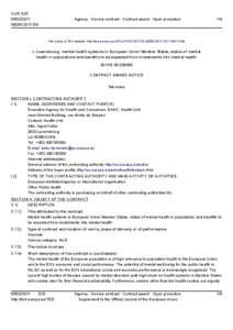 L-Luxembourg: mental health systems in European Union Member States, status of mental health in populations and benefits to be expected from investments into mental health