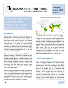 Spotlight August 2012 Issue 12 Bridging the gap between health system and