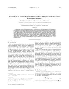 Markov models / Data analysis / Forecasting / Statistical forecasting / Seasonality / Time series / Global climate model / Markov chain / Time series analysis / Statistics / Climatology