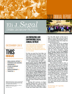 2013 ANNUAL REPORT  AN ENERGIZING AND EMPOWERING SEGAL ANNUAL RETREAT