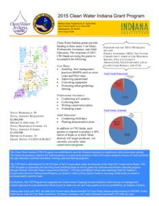 2015 Clean Water Indiana Grant Program Indiana State Department of Agriculture One North Capitol Ave, Suite 600 Indianapolis, IN[removed]www.in.gov/isda