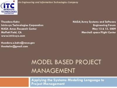 Model Based Project Management