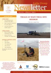 June 2012 | volume 15 | issue 4  Inside this issue LIEBE NEWS 