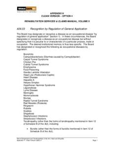 APPENDIX H CLEAN VERSION – OPTION 4 REHABILITATION SERVICES & CLAIMS MANUAL, VOLUME II #26.03