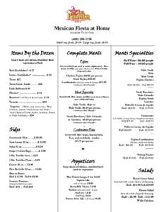 Mexican Fiesta at Home Available To Go Only[removed]Small tray feeds 20-30– Large tray feeds 40-50