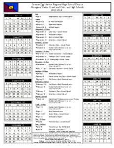 Oakcrest High School / Cal / Academic term / Calendars / New Jersey / Greater Egg Harbor Regional High School District