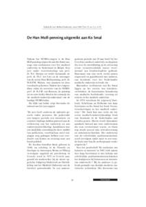 TMO nr2 2003_binnenwerk.qxd:35 Pagina 51  Tijdschrift voor Medisch Onderwijs, maart 2003 | Vol. 22, nr. 2, pDe Han Moll-penning uitgereikt aan Ko Smal